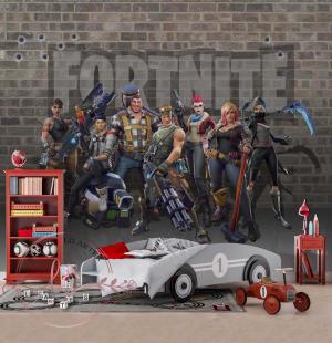 PAPEL DE PAREDE -  Foto Mural Infantil Personagens Jogo Fortnite Vinil 0,10 Alto Adesivo Sob Medida  Fosco Liso Dividimos Rolo de 40 a 60 cm 