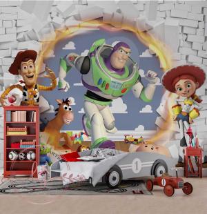 PAPEL DE PAREDE -   Infantil Toy Story Vinil 0,10 Alto Adesivo Sob Medida  Fosco Liso Dividimos Rolo de 40 a 60 cm 